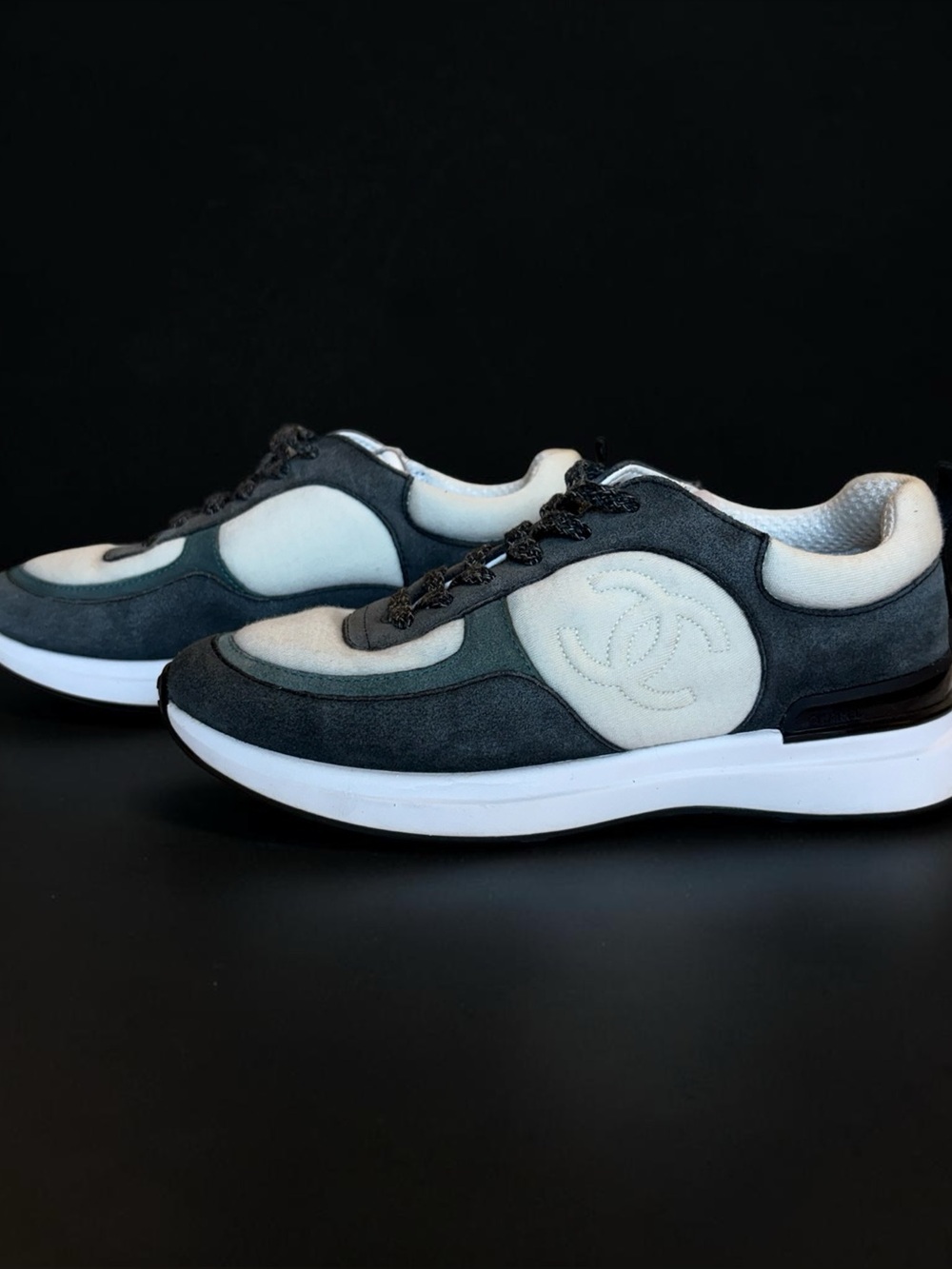 CHANEL Women’s Sneakers, two tone green from 2024 collection. Open to offers! 😊